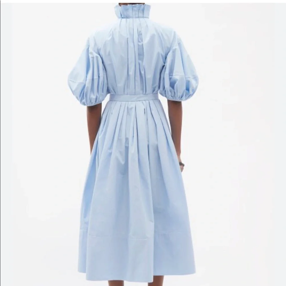 ALEXANDER MCQUEEN 
Puff-Sleeve Cotton-Poplin Shirt Dress size 8 - Picture 2 of 10